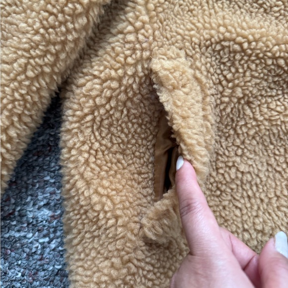 Madewell Women's Sherpa button down Camel Teddy Jacket S - Picture 4 of 12